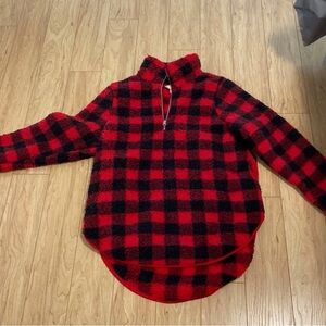 Red and Black Plaid Pullover